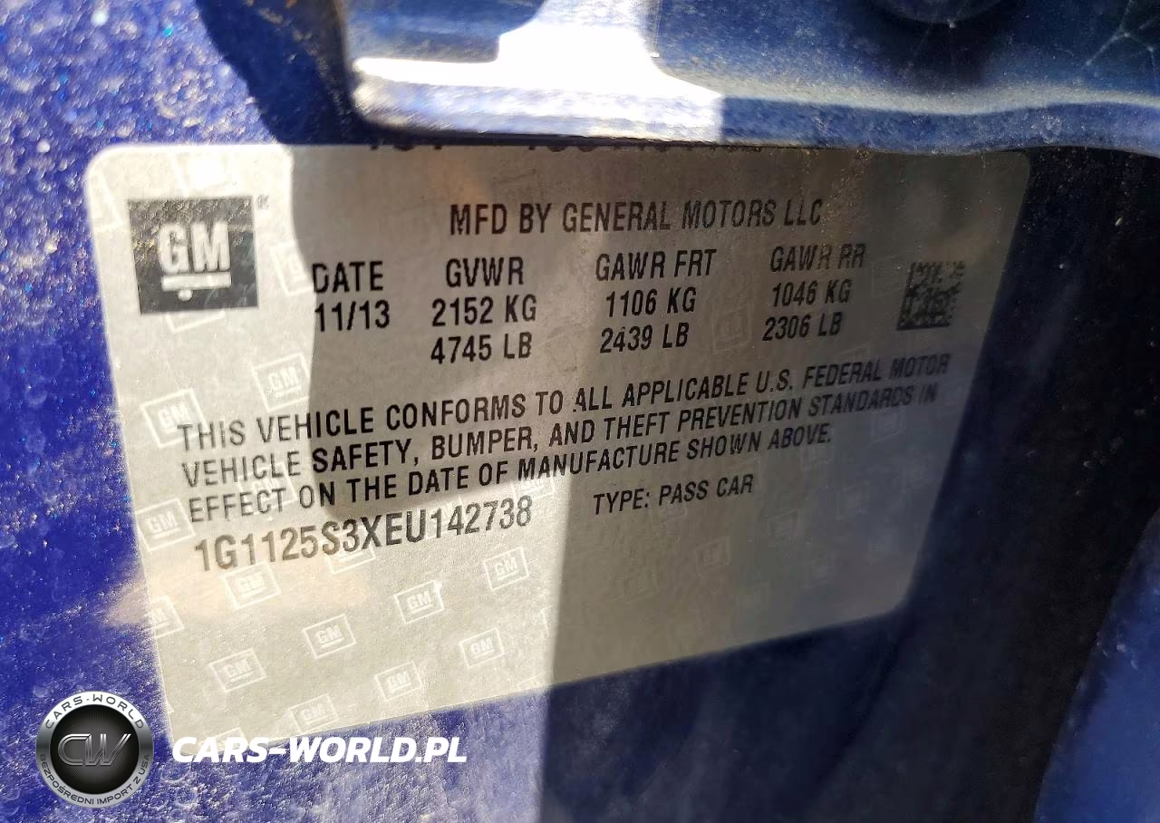 2014 Chevrolet Impala Lt VIN:1G1125S3XEU142738 - 12
