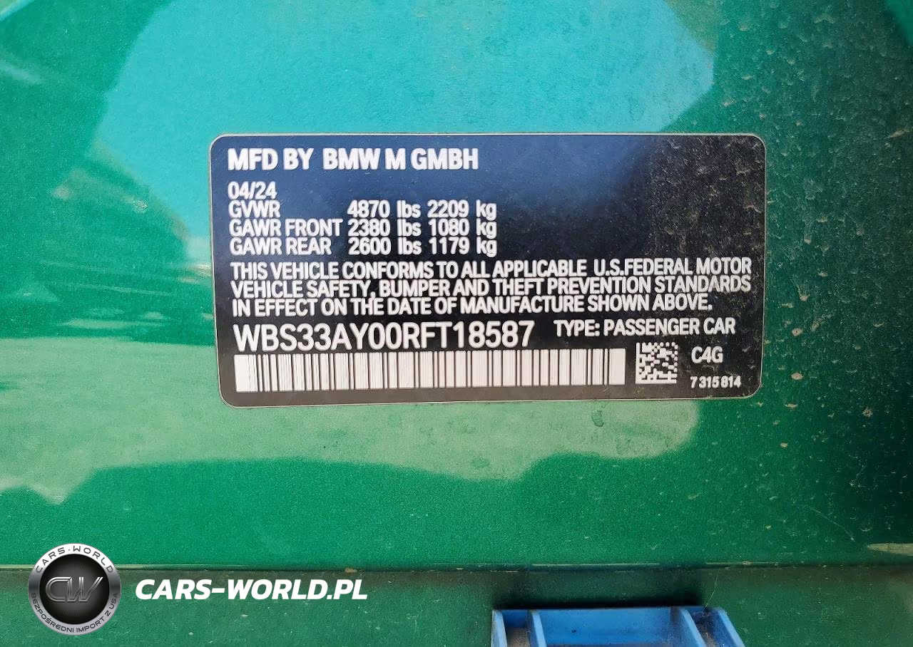 2024 BMW M3 Competition VIN:WBS33AY00RFT18587 - 12