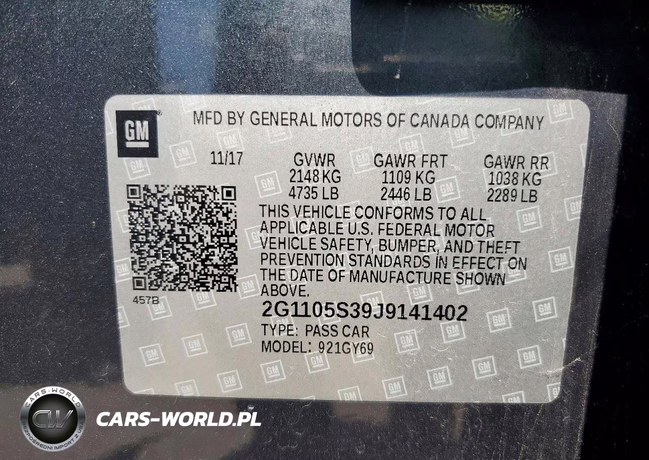 2018 Chevrolet Impala Lt VIN:2G1105S39J9141402 - 12