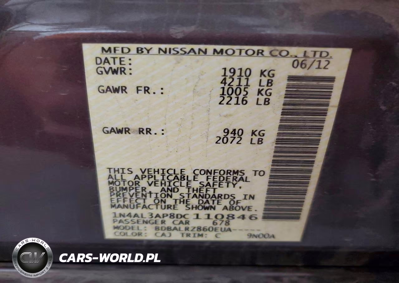 2013 Nissan Altima 2.5 VIN:1N4AL3AP8DC110846 - 12