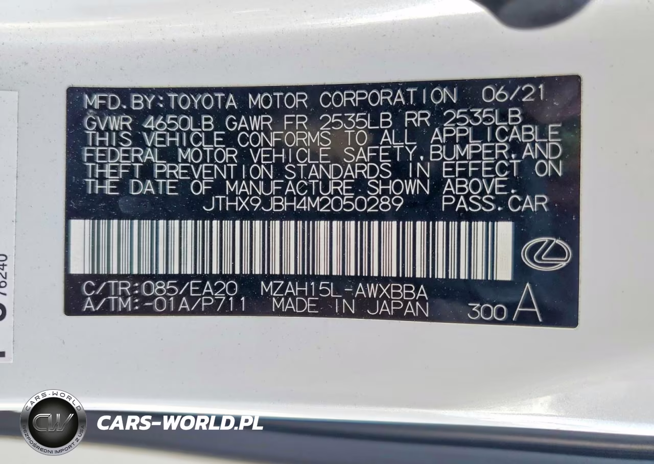 2021 Lexus Ux 250H VIN:JTHX9JBH4M2050289 - 13