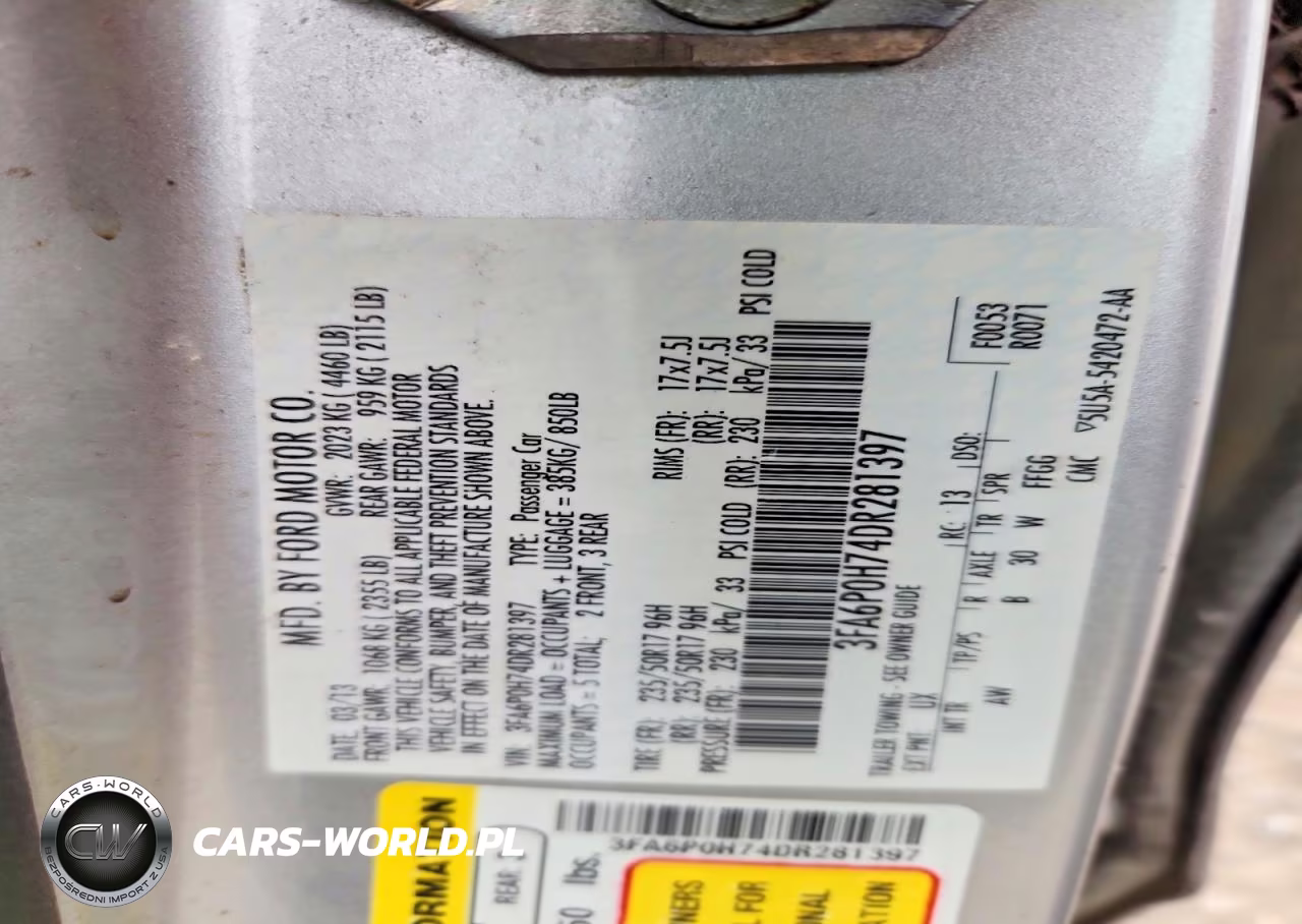 2013 Ford Fusion Se VIN:3FA6P0H74DR281397 - 12