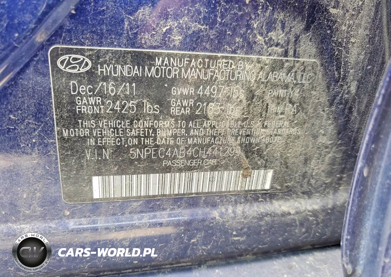 2012 Hyundai Sonata Se 2.0T VIN:5NPEC4AB4CH441299 - 12