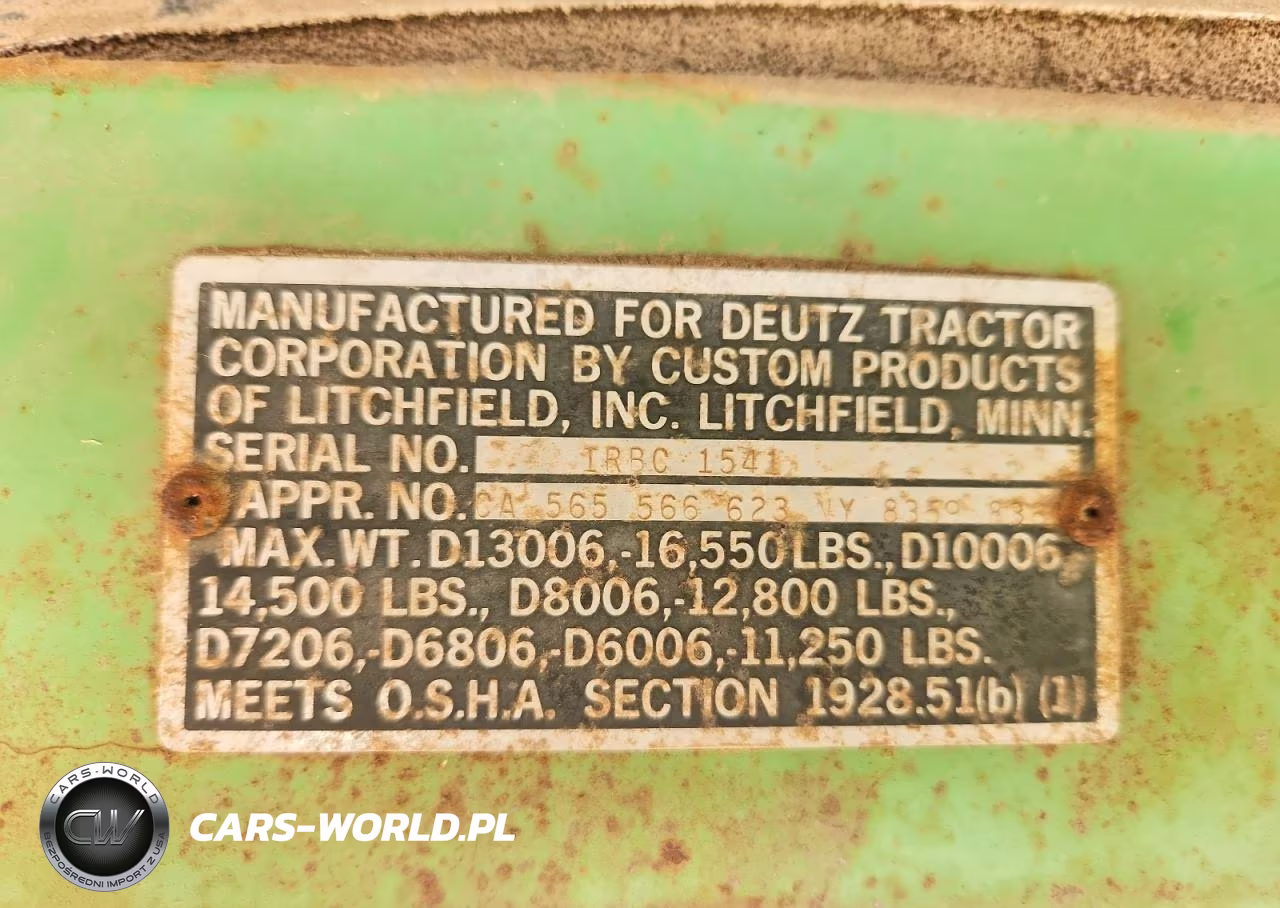 1978 Deutz D1006 VIN:TRBC1541U - 10