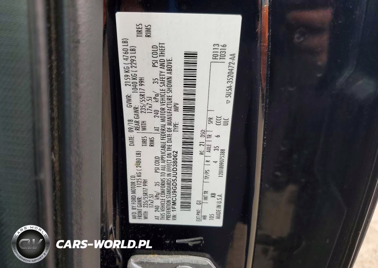 2018 Ford Escape Se VIN:1FMCU9GD5JUD38062 - 13