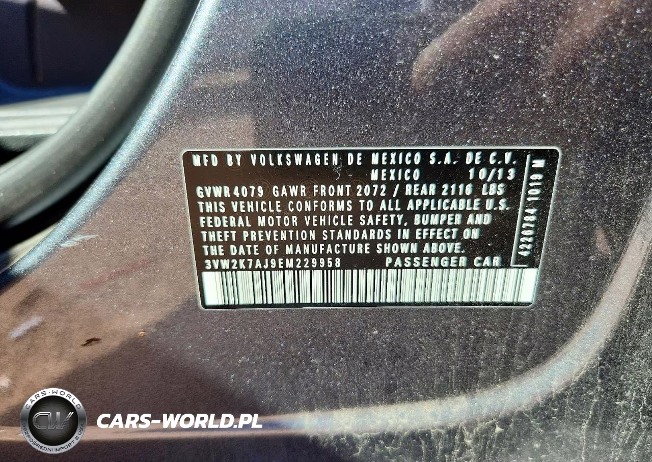 2014 Volkswagen Jetta Base VIN:3VW2K7AJ9EM229958 - 12