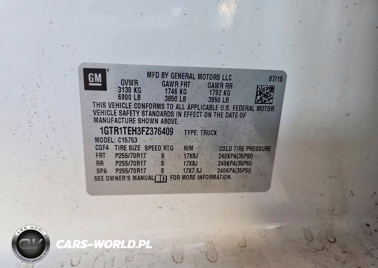 2015 GMC Sierra C1500 VIN:1GTR1TEH3FZ376409 - 12