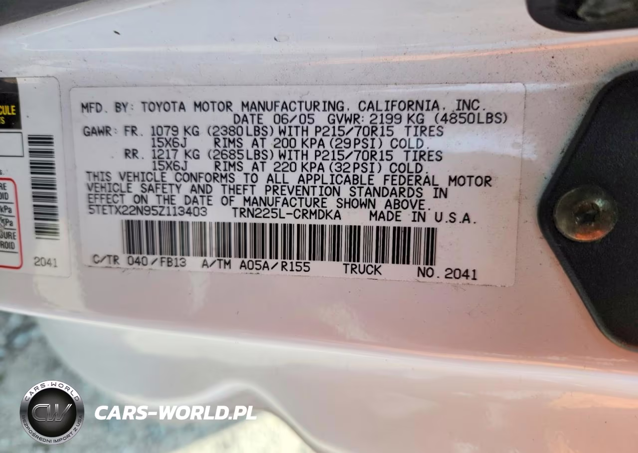2005 Toyota Tacoma Access Cab VIN:5TETX22N95Z113403 - 12