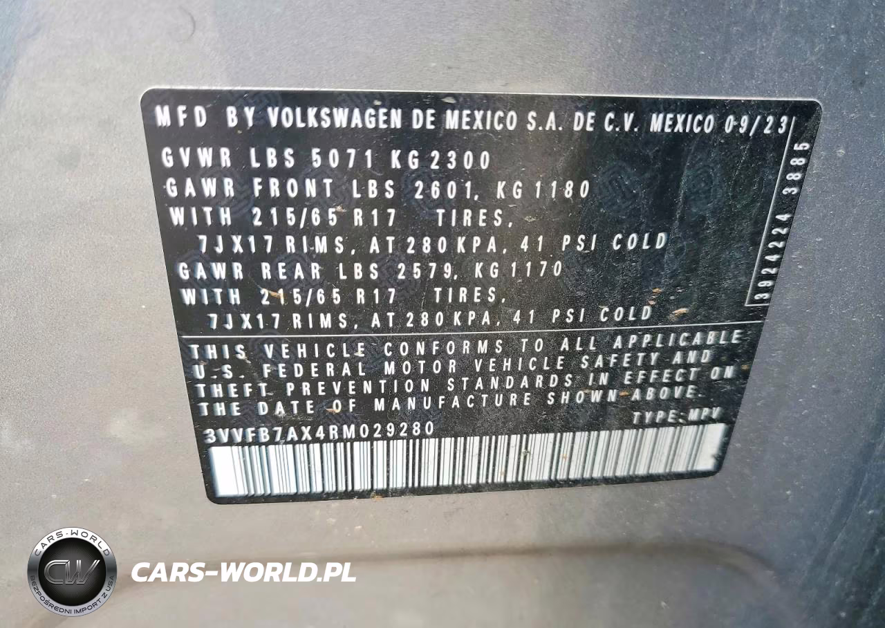 2024 Volkswagen Tiguan S VIN:3VVFB7AX4RM029280 - 13