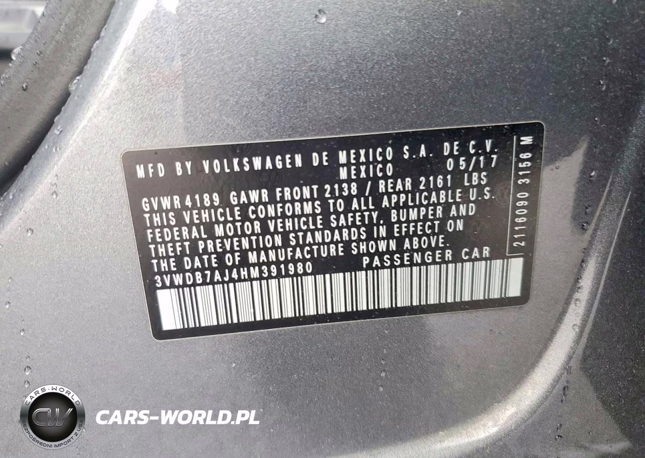 2017 Volkswagen Jetta Se VIN:3VWDB7AJ4HM391980 - 12