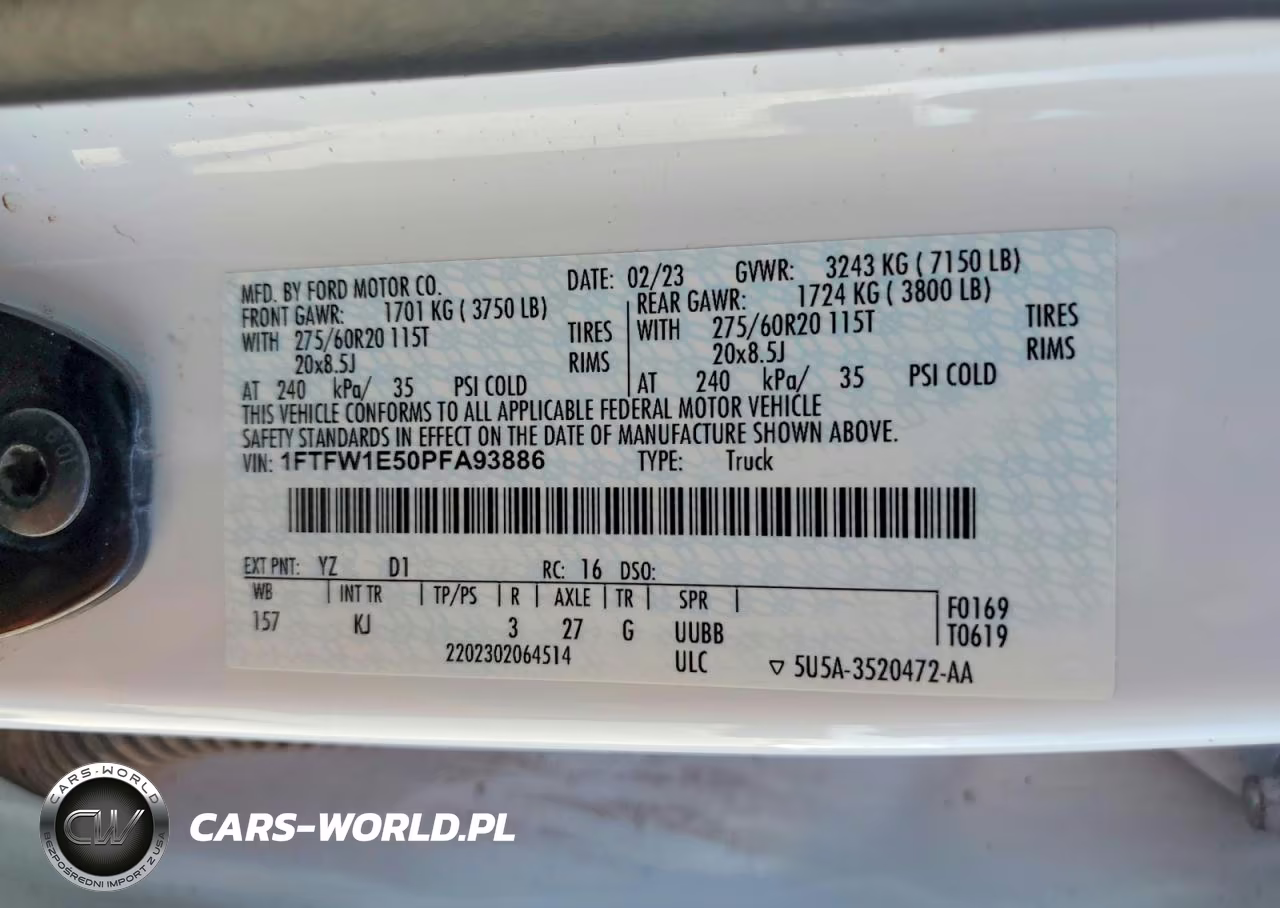 2023 Ford F150 Supercrew VIN:1FTFW1E50PFA93886 - 12