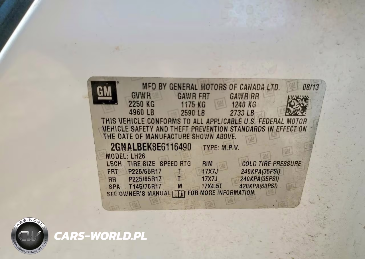 2014 Chevrolet Equinox Lt VIN:2GNALBEK8E6116490 - 13