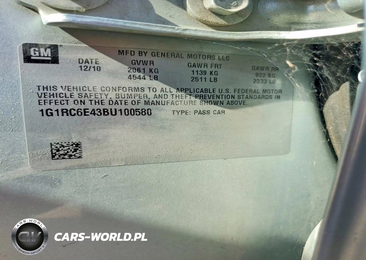 2011 Chevrolet Volt VIN:1G1RC6E43BU100580 - 12