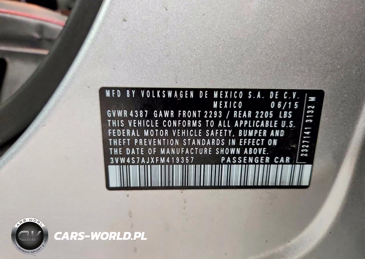 2015 Volkswagen Jetta Gli VIN:3VW4S7AJXFM419357 - 12