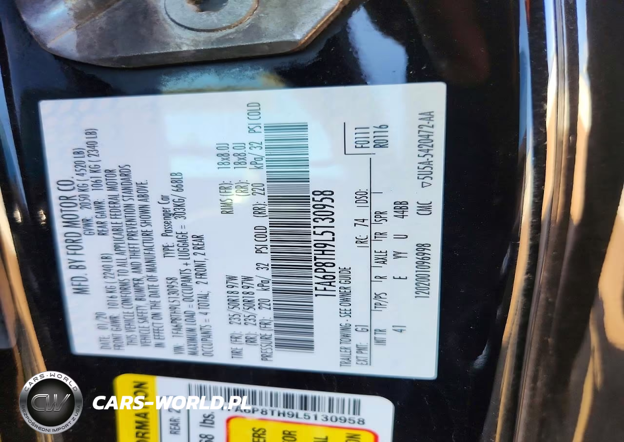 2020 Ford Mustang VIN:1FA6P8TH9L5130958 - 12