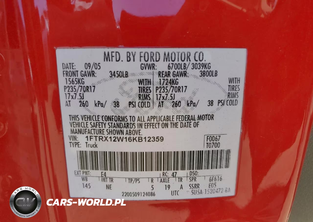 2006 Ford F150 VIN:1FTRX12W16KB12359 - 12