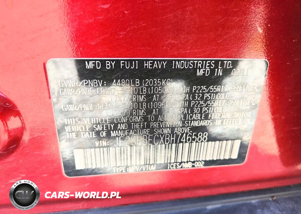 2011 Subaru Forester Limited VIN:JF2SHBECXBH746588 - 12