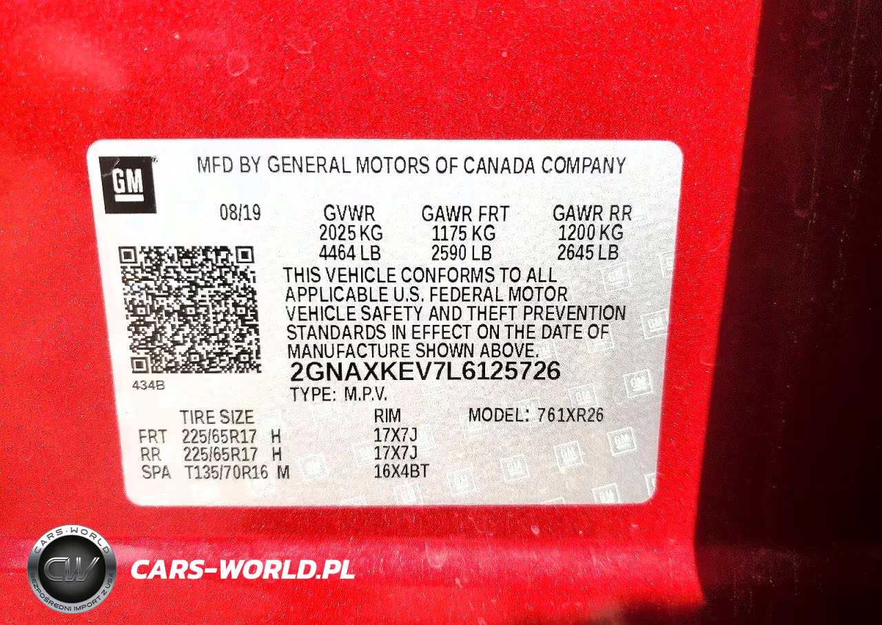 2020 Chevrolet Equinox Lt VIN:2GNAXKEV7L6125726 - 13