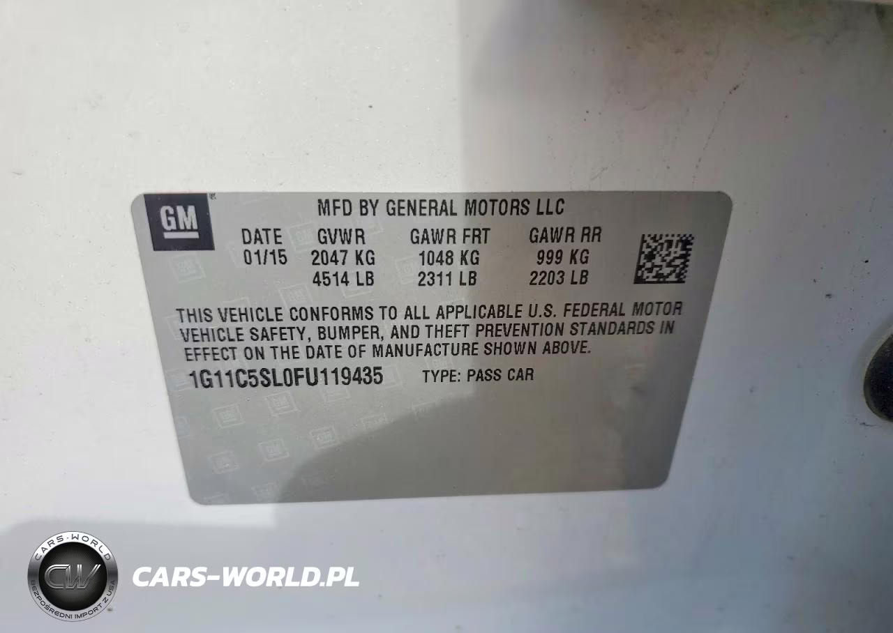 2015 Chevrolet Malibu 1Lt VIN:1G11C5SL0FU119435 - 12