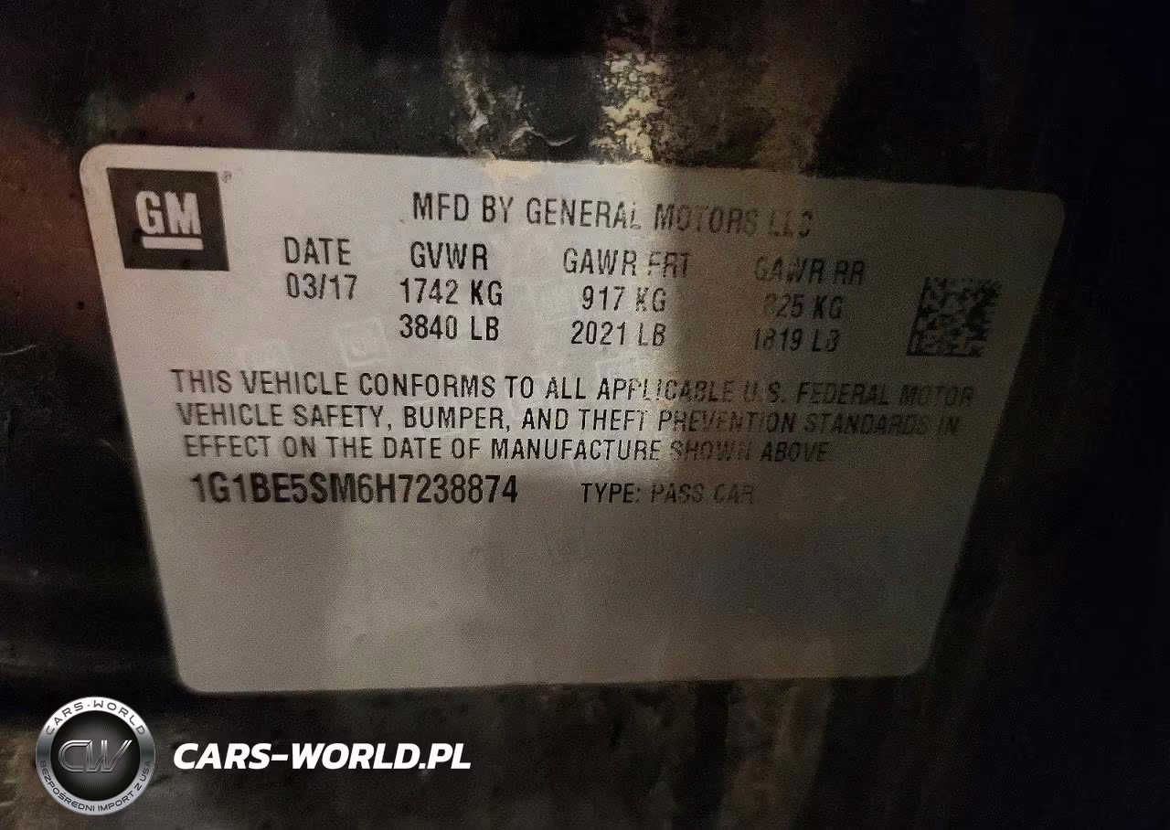 2017 Chevrolet Cruze Lt VIN:1G1BE5SM6H7238874 - 12