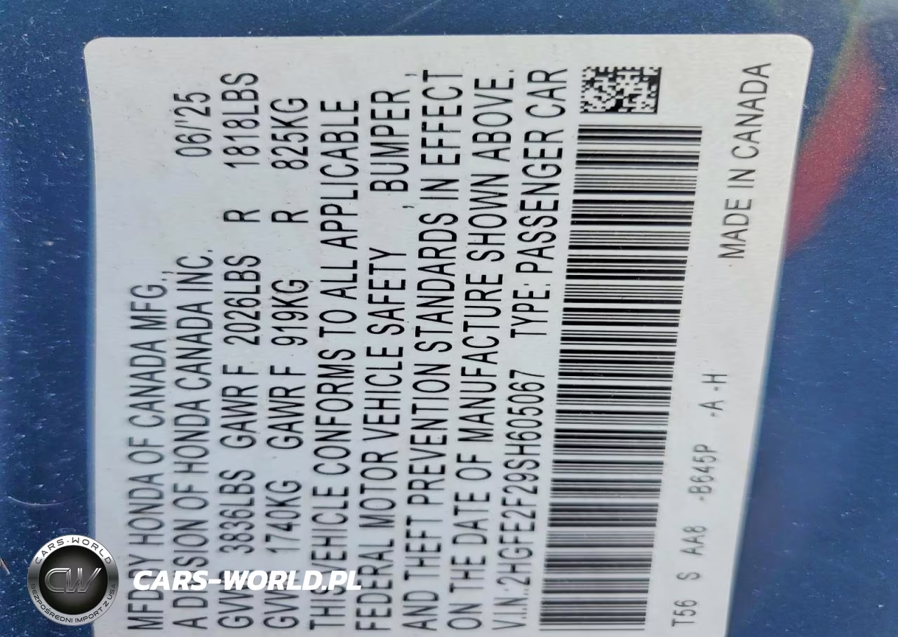 2025 Honda Civic Lx VIN:2HGFE2F29SH605067 - 13