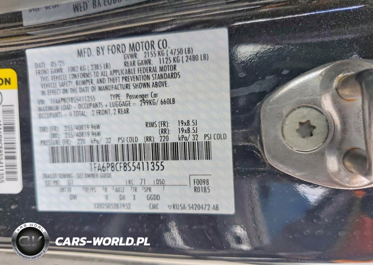 2025 Ford Mustang Gt VIN:1FA6P8CF8S5411355 - 12