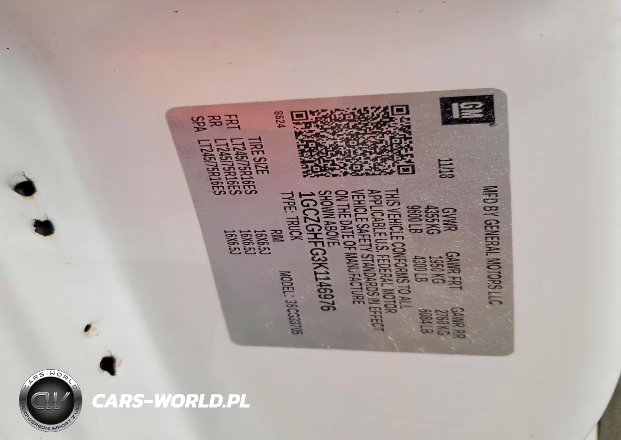 2019 Chevrolet Express G3500 VIN:1GCZGHFG3K1146976 - 13