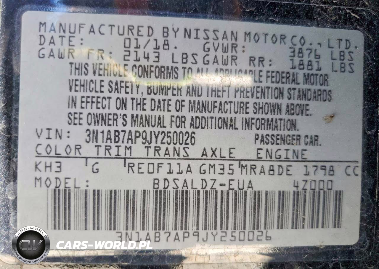 2018 Nissan Sentra Sv VIN:3N1AB7AP9JY250026 - 13