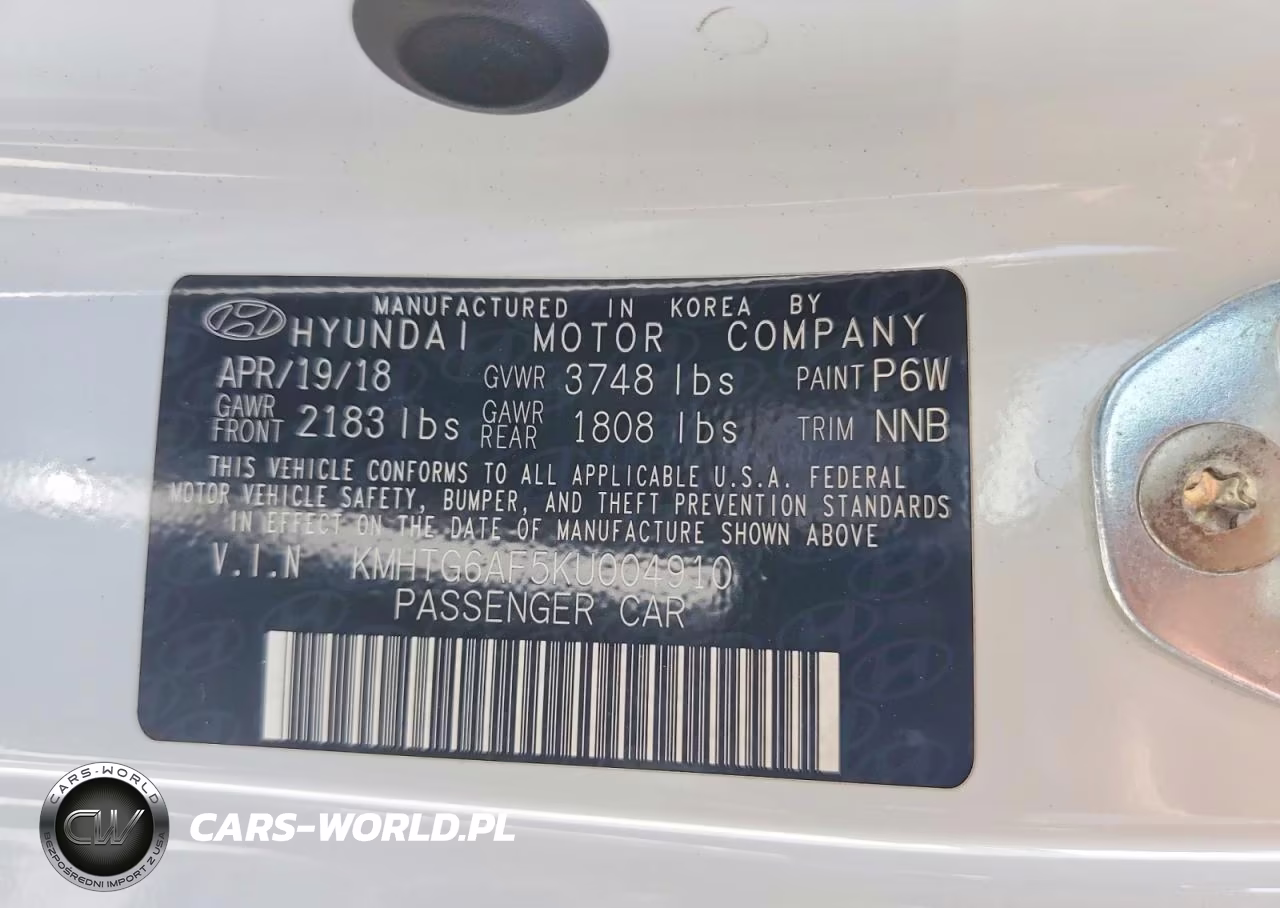 2019 Hyundai Veloster 2.0L VIN:KMHTG6AF5KU004910 - 12