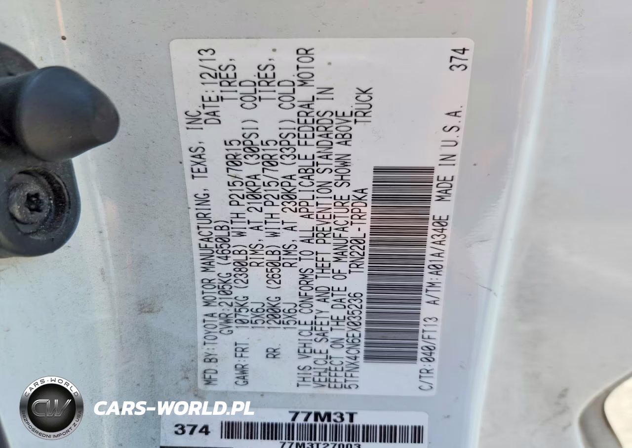 2014 Toyota Tacoma Base VIN:5TFNX4CN6EX035236 - 12