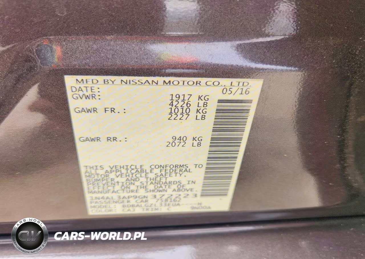 2016 Nissan Altima 2.5 S VIN:1N4AL3AP9GN372223 - 12