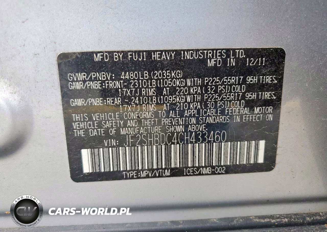 2012 Subaru Forester 2.5X Premium VIN:JF2SHBDC4CH433460 - 13