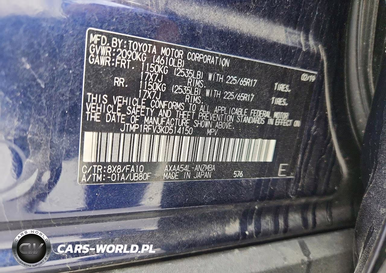 2019 Toyota Rav4 Xle VIN:JTMP1RFV3KD514150 - 13