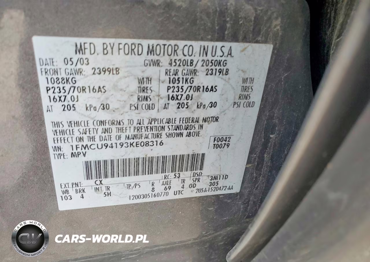 2003 Ford Escape Limited VIN:1FMCU94193KE08316 - 13