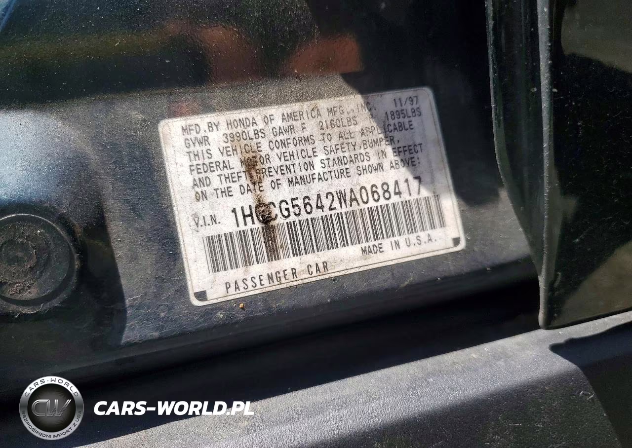 1998 Honda Accord Lx VIN:1HGCG5642WA068417 - 12