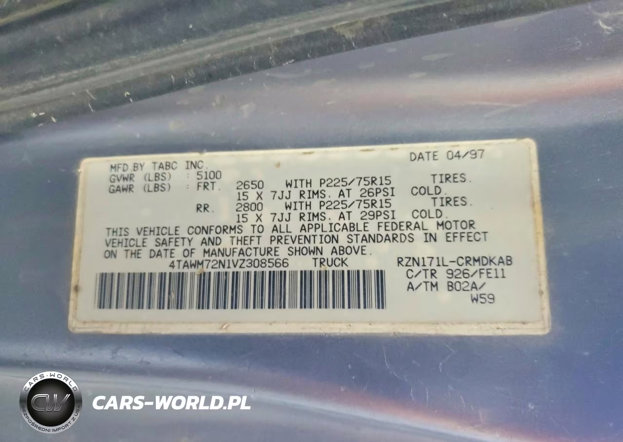 1997 Toyota Tacoma Xtracab VIN:4TAWM72N1VZ308566 - 13