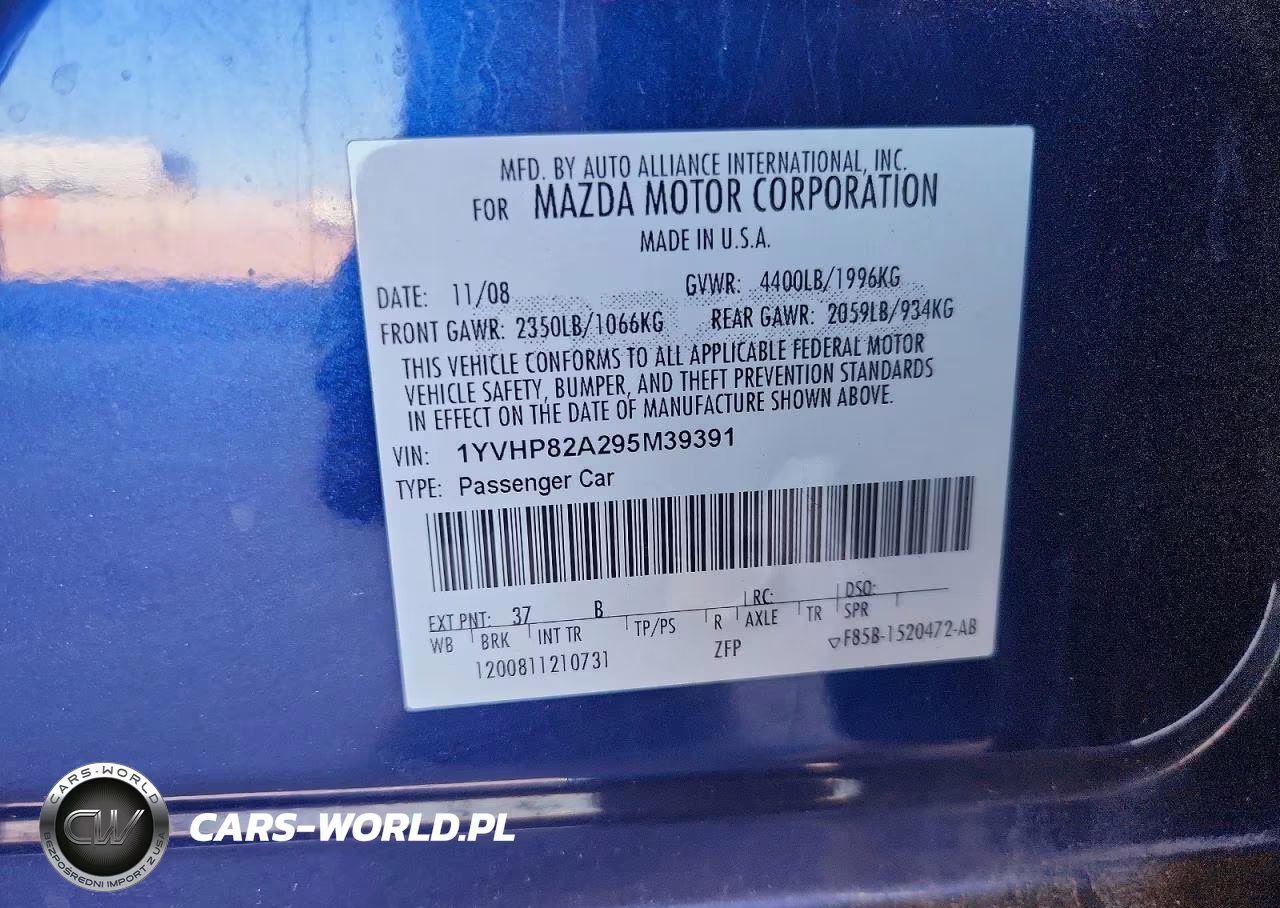 2009 Mazda 6 I VIN:1YVHP82A295M39391 - 13