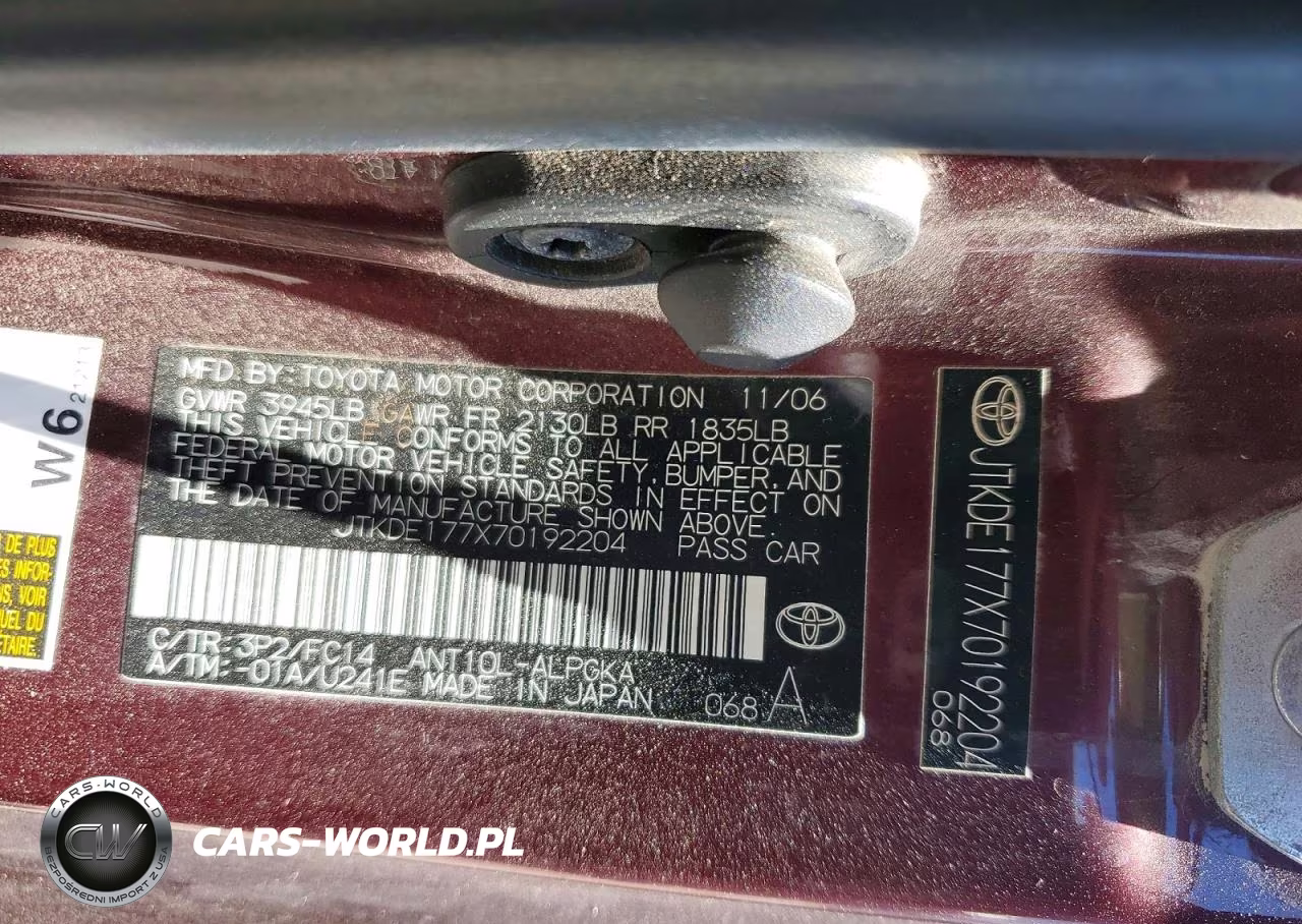2007 Scion Tc Base VIN:JTKDE177X70192204 - 13