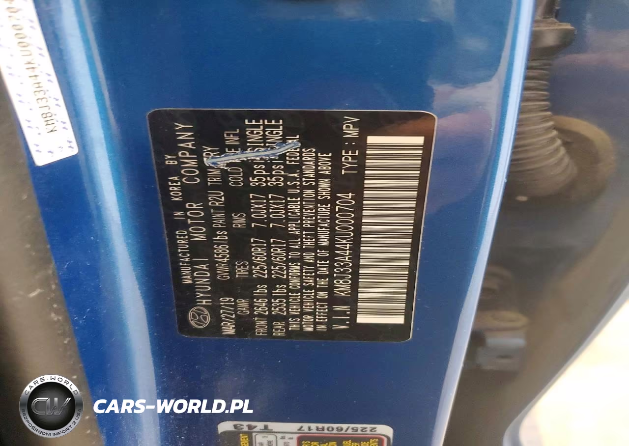 2019 Hyundai Tucson Value VIN:KM8J33A44KU000704 - 13
