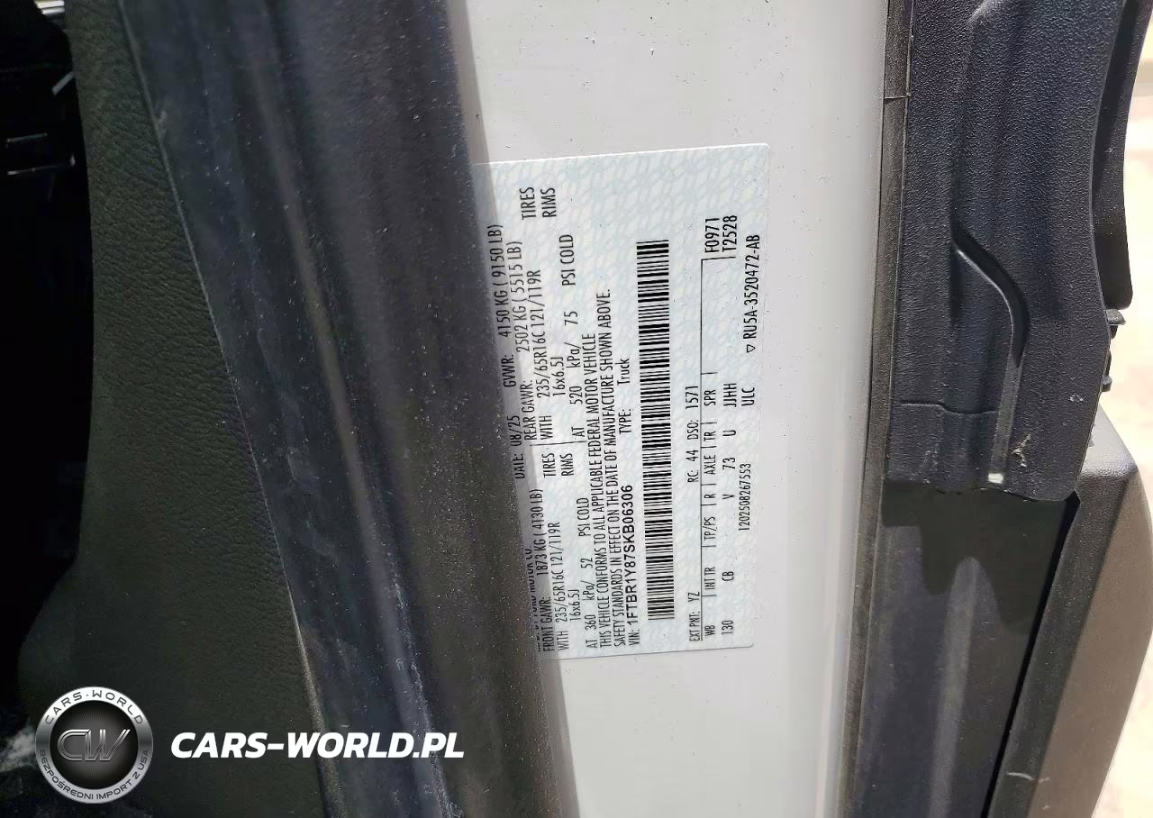 2025 Ford Transit 250 Delivery Van VIN:1FTBR1Y87SKB06306 - 12