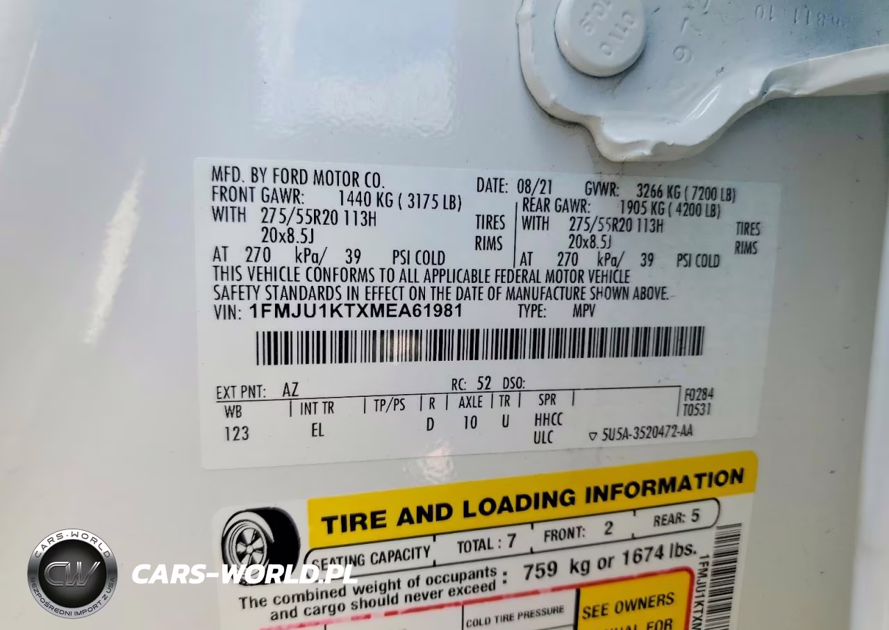 2021 Ford Expedition Limited VIN:1FMJU1KTXMEA61981 - 14