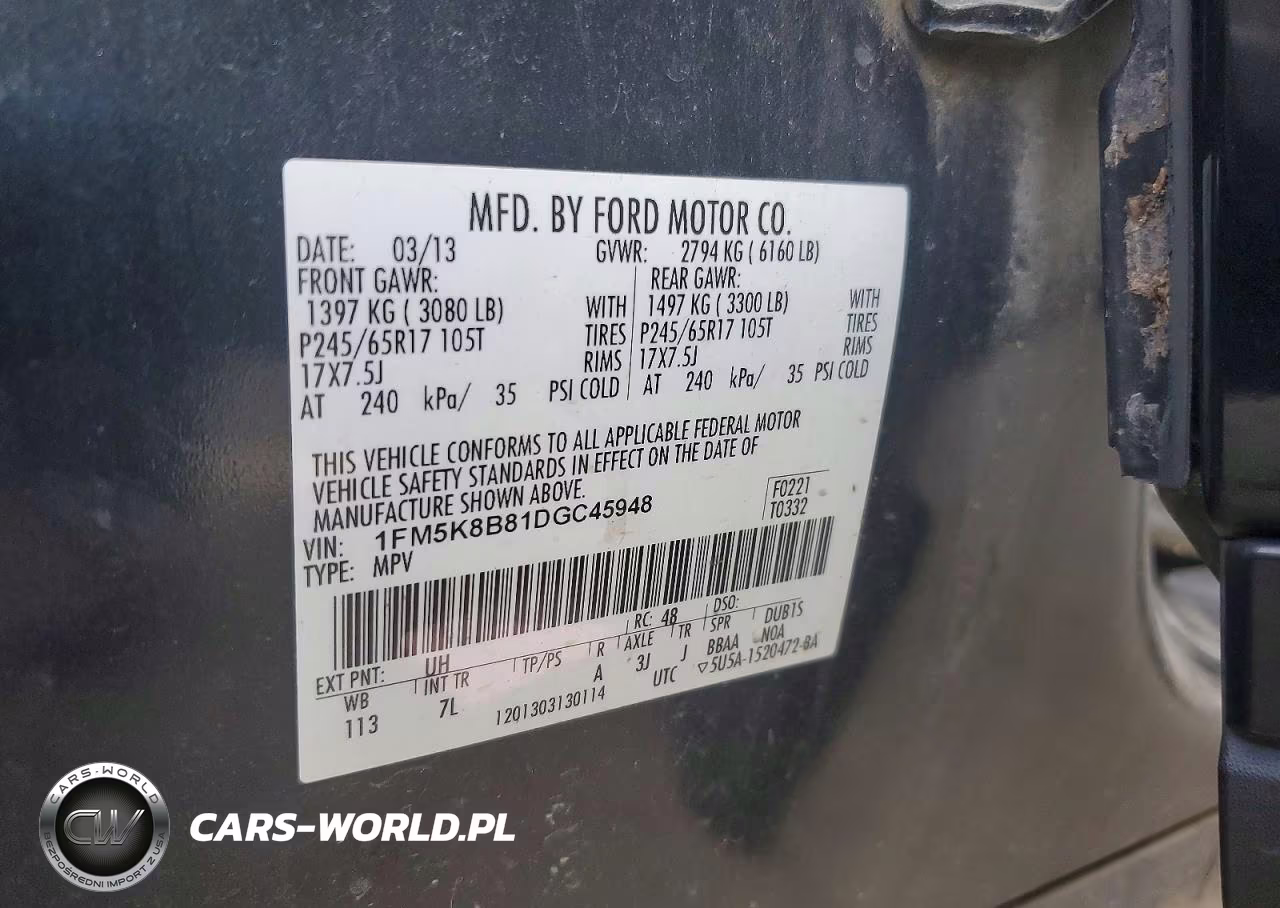 2013 Ford Explorer VIN:1FM5K8B81DGC45948 - 13