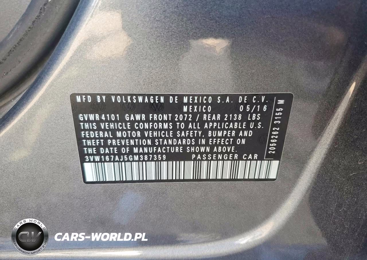 2016 Volkswagen Jetta S VIN:3VW167AJ5GM387359 - 12