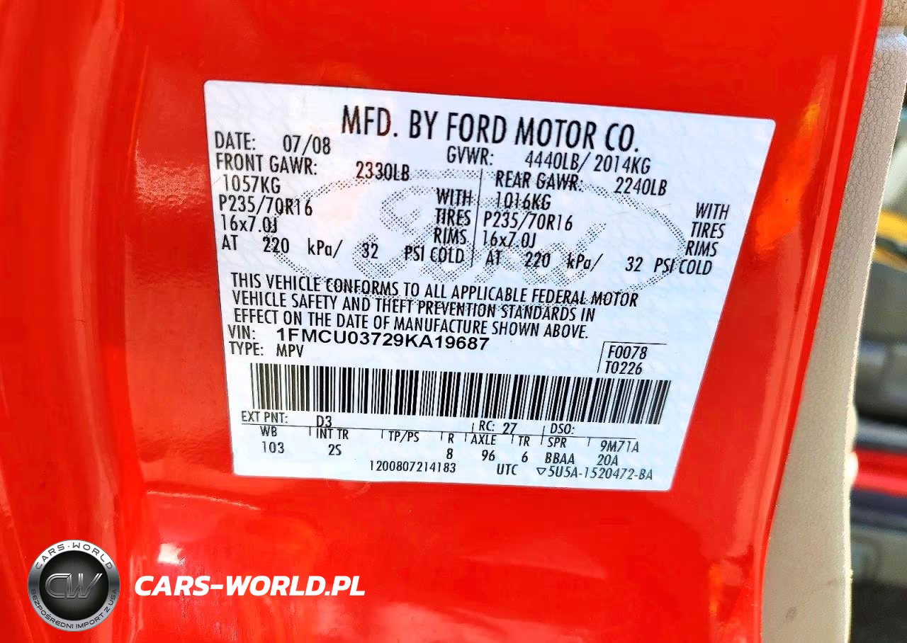 2009 Ford Escape Xlt VIN:1FMCU03729KA19687 - 13