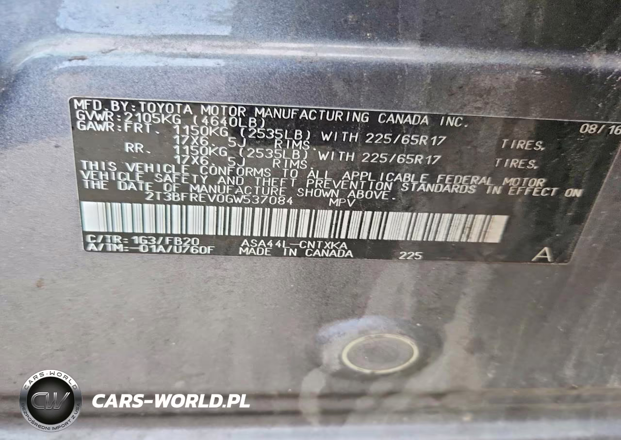 2016 Toyota Rav4 VIN:2T3BFREV0GW537084 - 13
