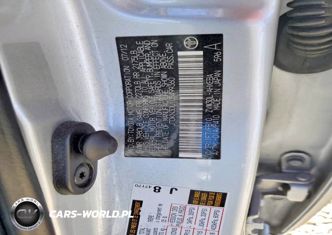 2012 Toyota Prius Three VIN:JTDKN3DU1C5499360 - 12