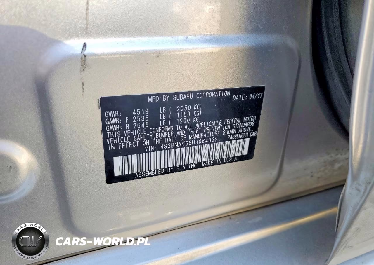 2017 Subaru Legacy 2.5I Limited VIN:4S3BNAK66H3064832 - 14