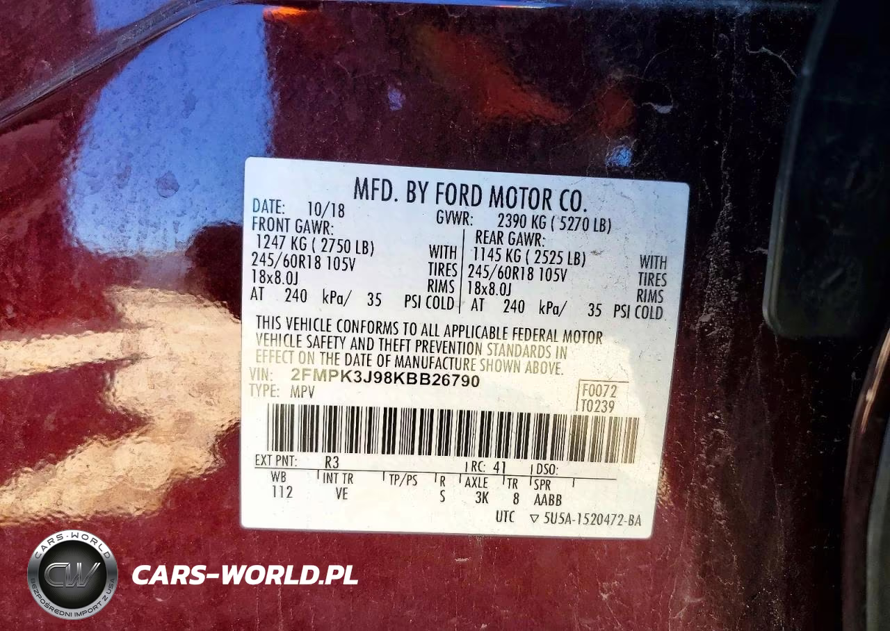 2019 Ford Edge Sel VIN:2FMPK3J98KBB26790 - 13