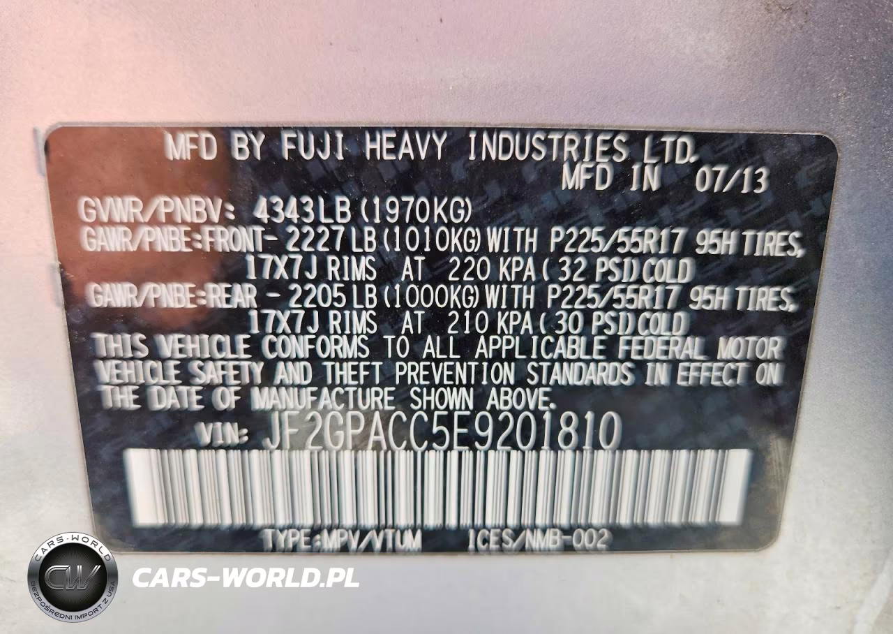 2014 Subaru Xv Crosstrek 2.0 Premium VIN:JF2GPACC5E9201810 - 13