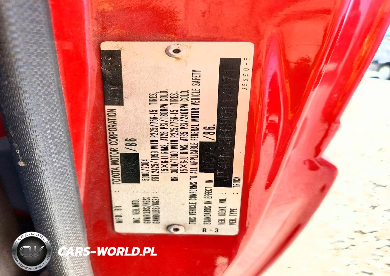 1987 Toyota Pickup Rn63 Std VIN:JT4RN63R0H0114971 - 12
